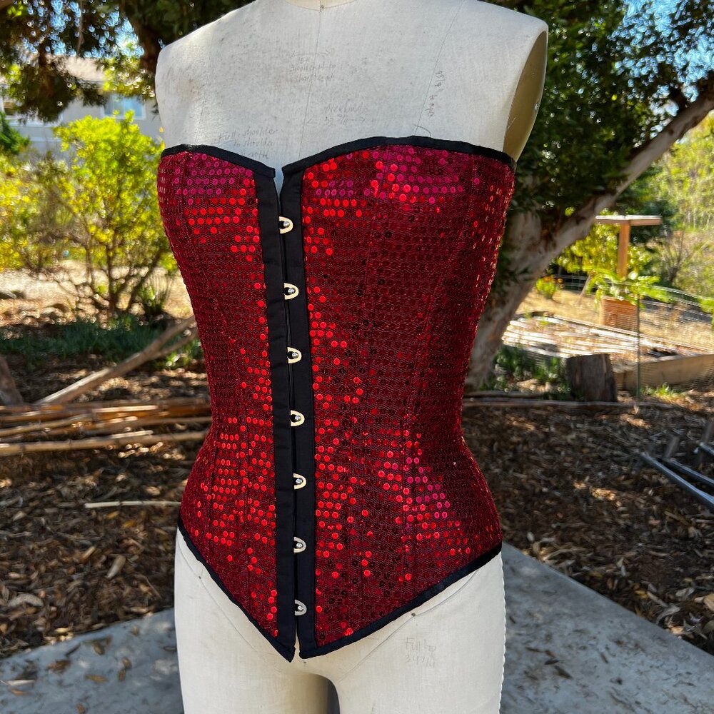 Vintage Sequin Busk Front Corset